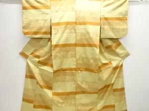 アンティーク　横段織り出し手織り紬着物